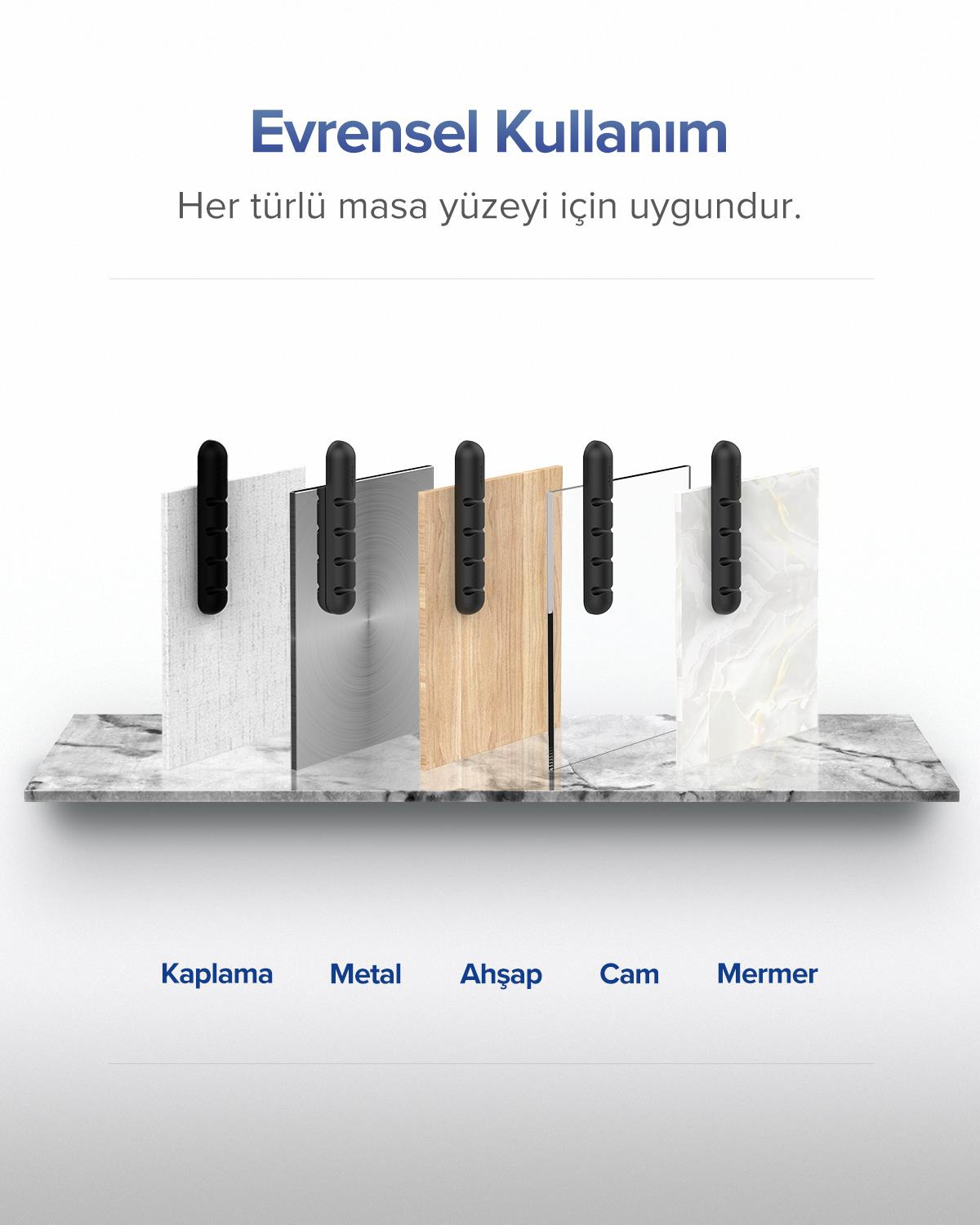 Ugreen Kendinden Yapışkanlı 7li Kablo Tutucu