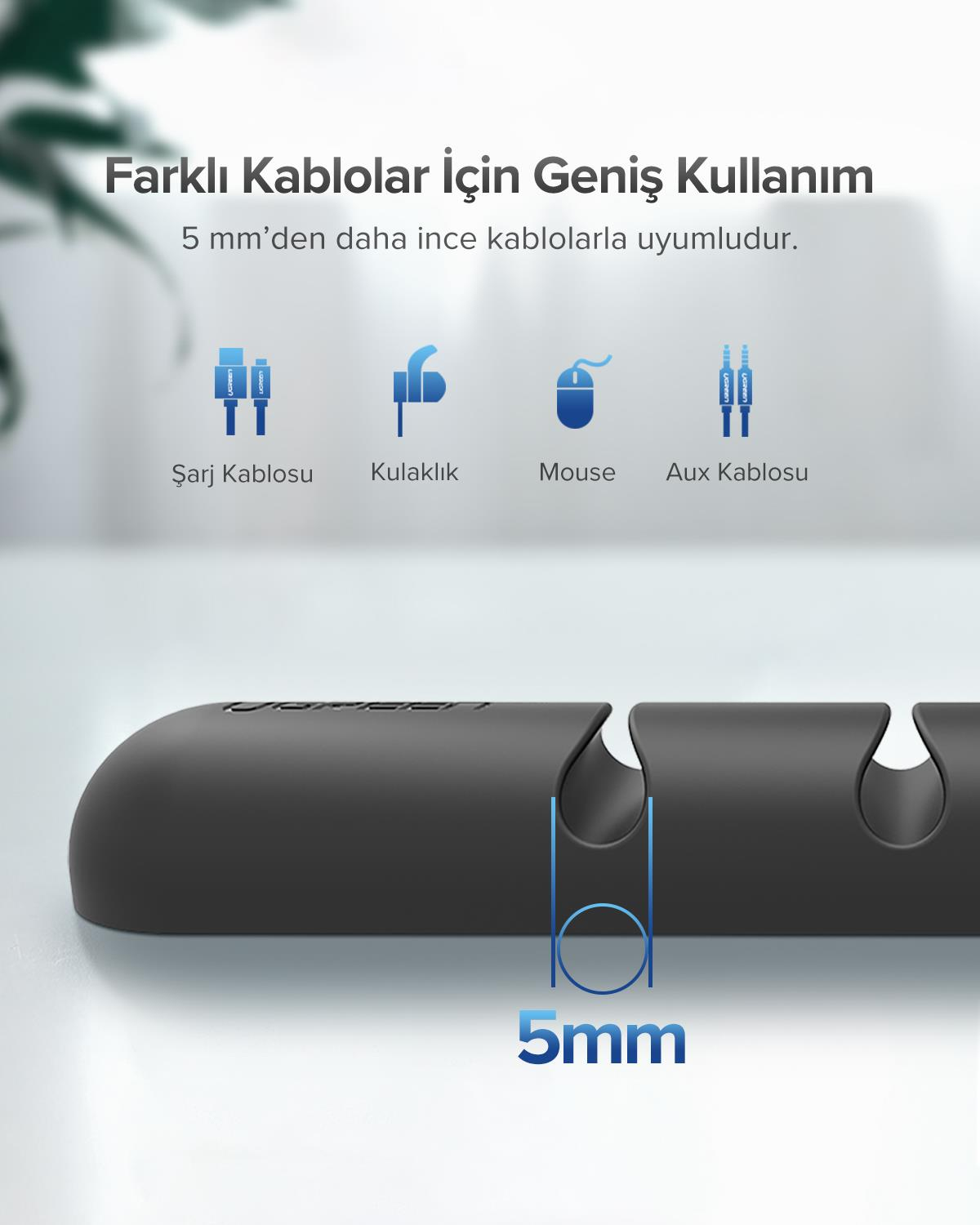Ugreen Kendinden Yapışkanlı 7li Kablo Tutucu