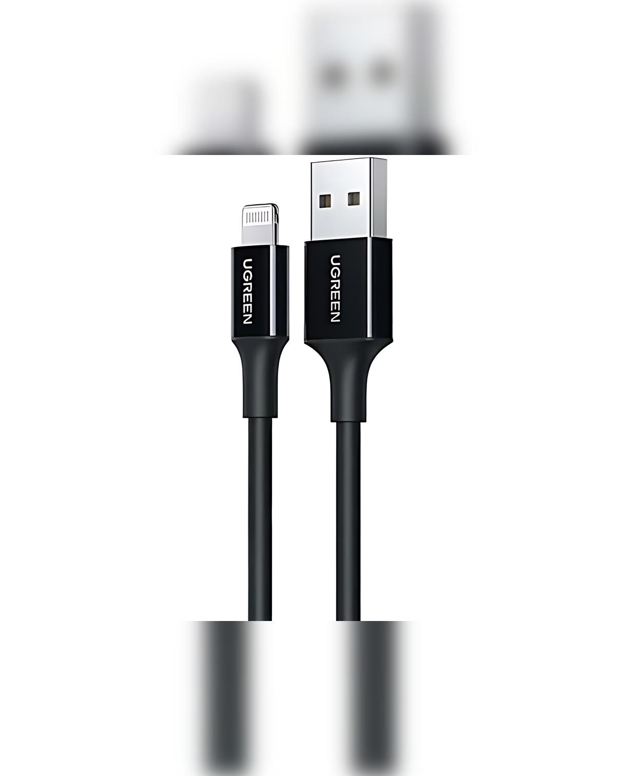 UGREEN Lightning to USB-A MFi Sertifikalı İphone Hızlı Şarj Kablosu, 1 Metre, Siyah, 80822