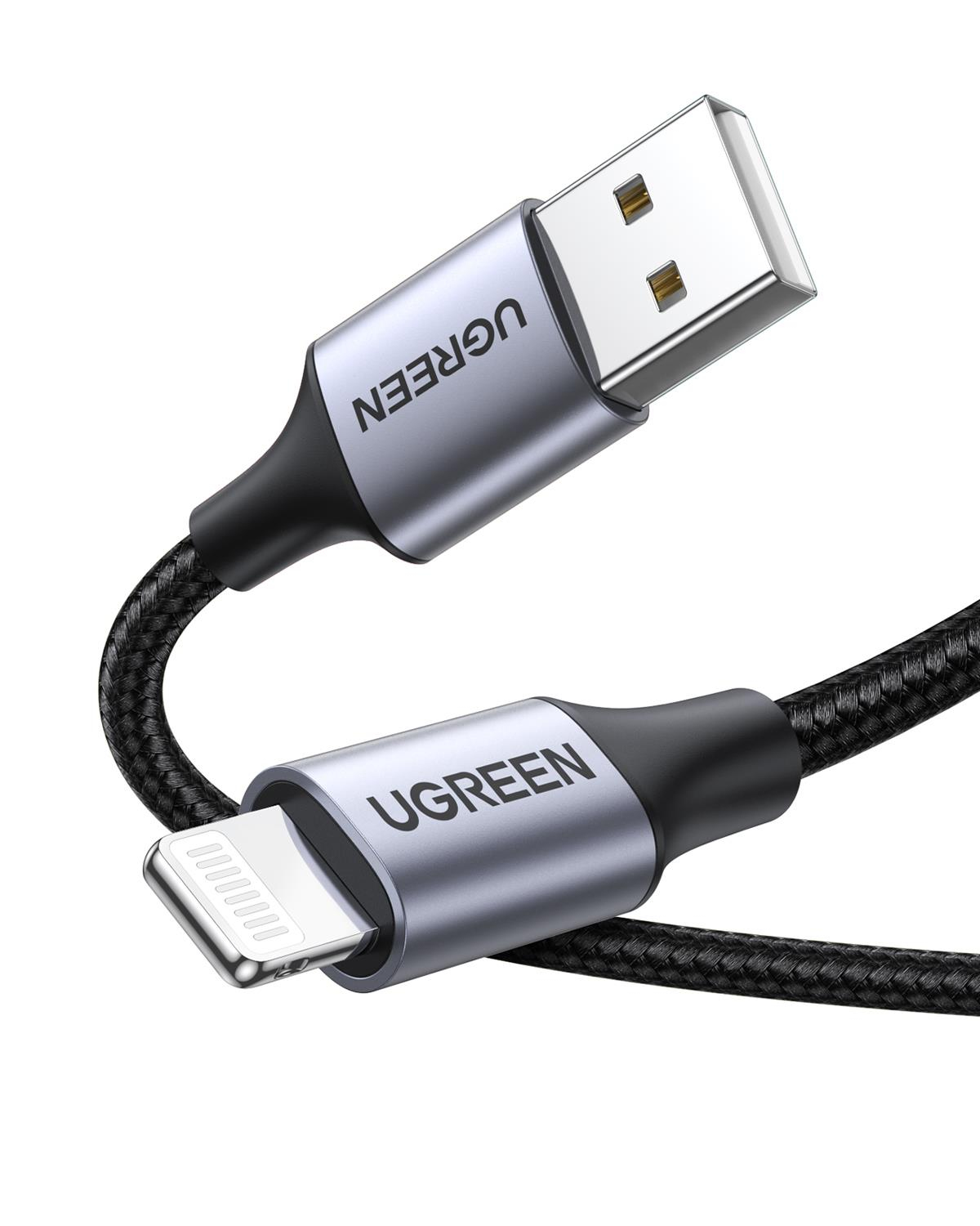 UGREEN Lightning to USB-A Şarj Kablosu, 1M, Siyah