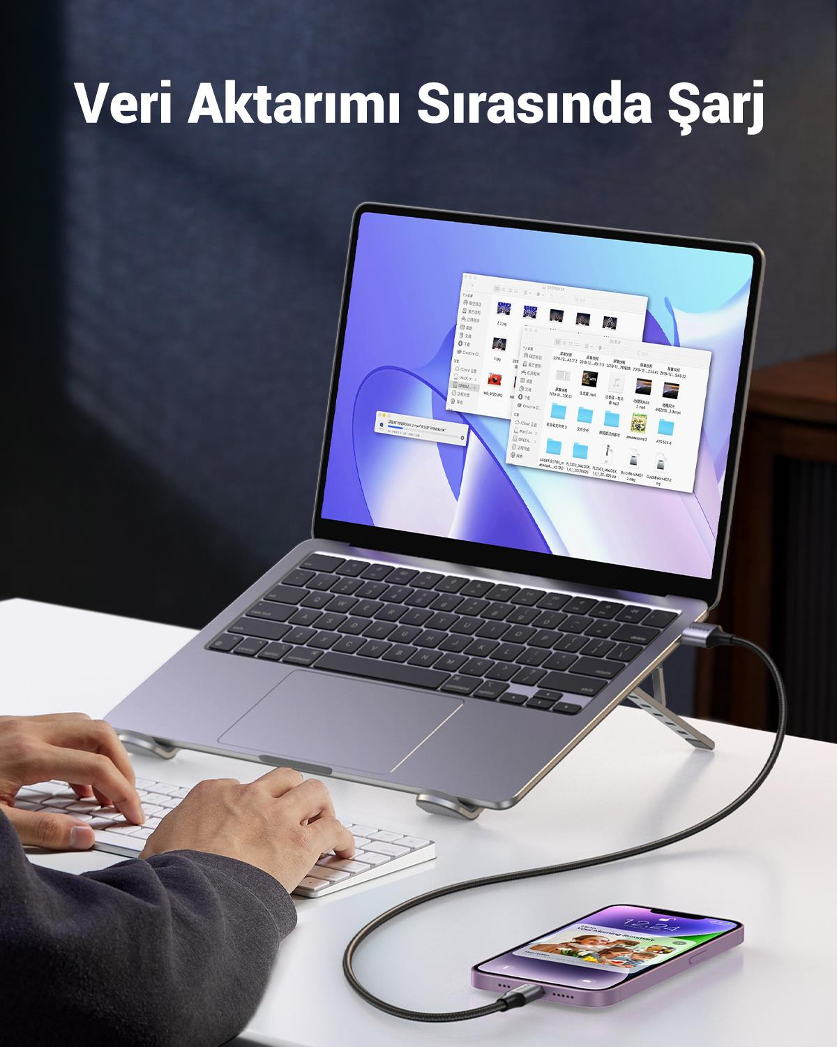 UGREEN Lightning to USB-A Şarj Kablosu, 2M, Siyah