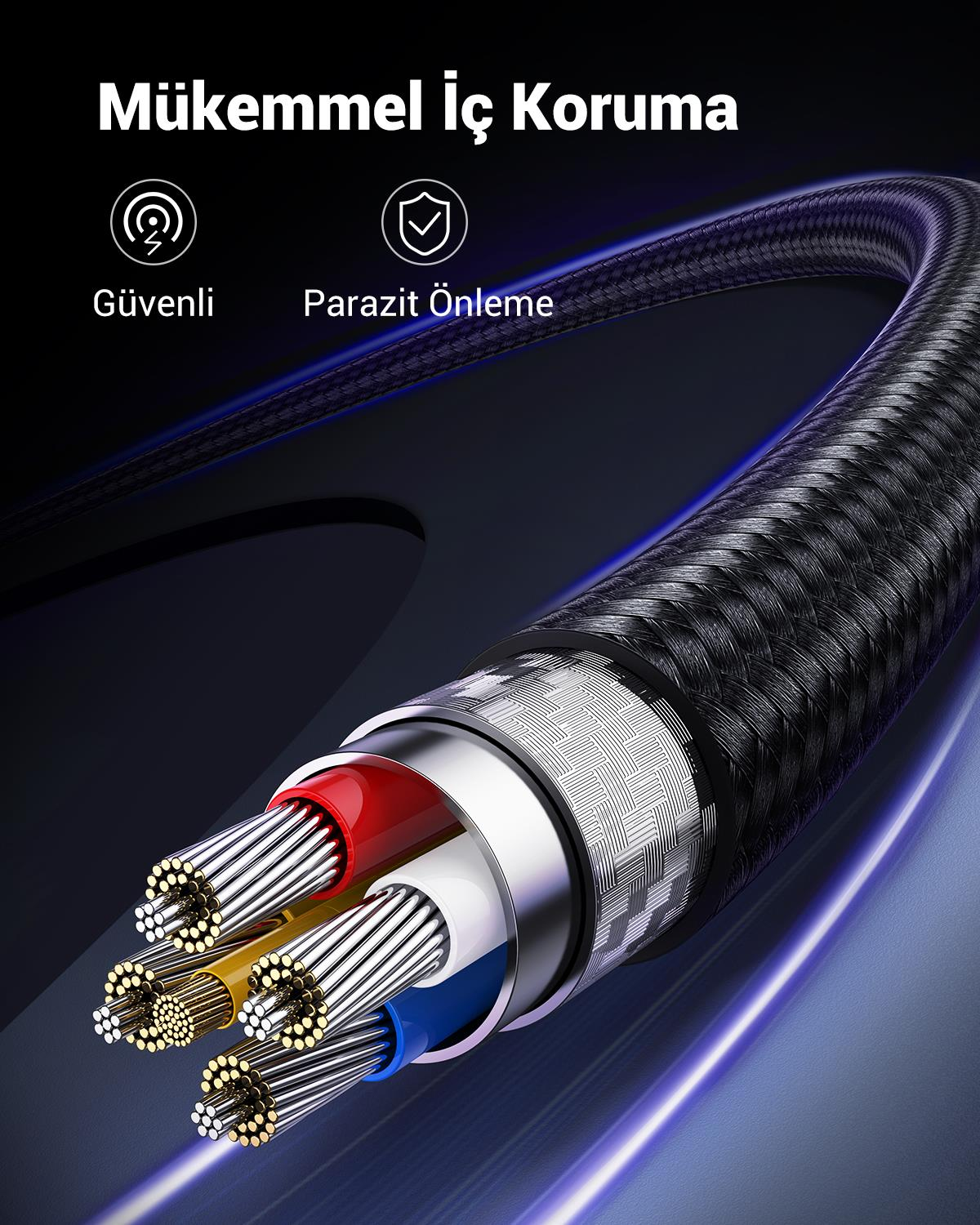 UGREEN Lightning to USB-A Şarj Kablosu, 2M, Siyah