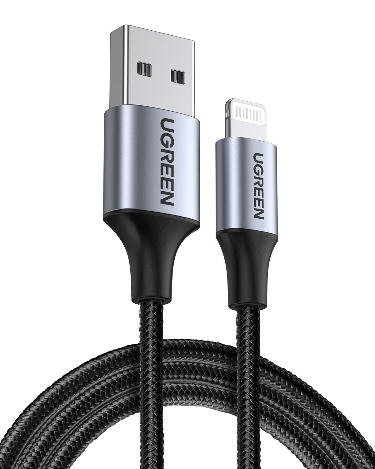 UGREEN Lightning to USB-A Şarj Kablosu, 2M, Siyah