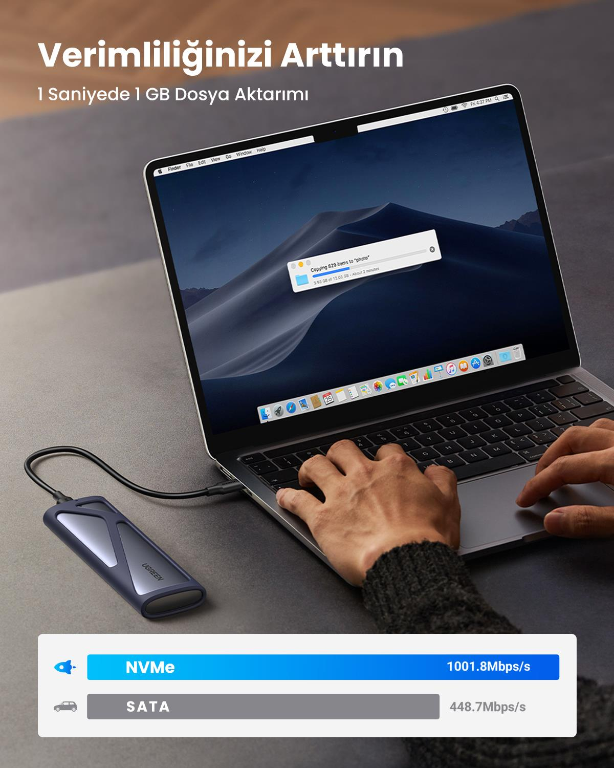 UGREEN M.2 SATA/NVMe 10Gbps USB C 3.1 GEN 2 SSD Di