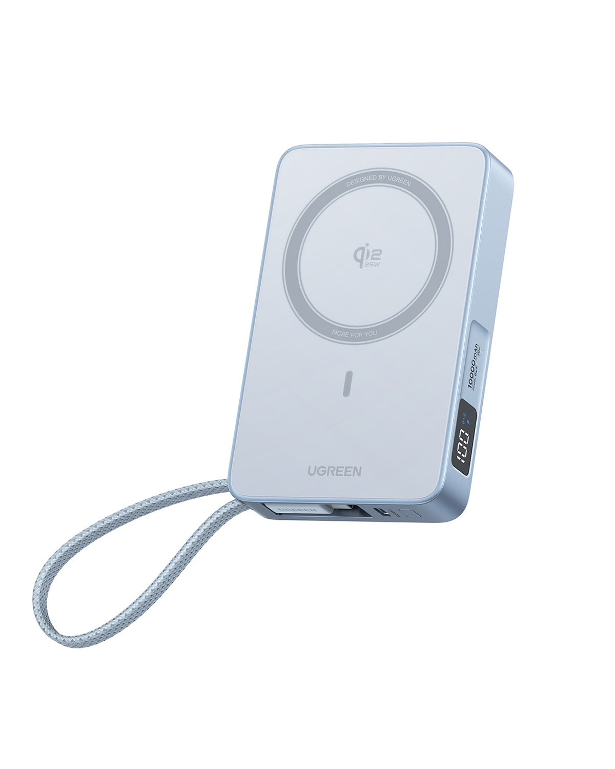 UGREEN MagFlow 10.000 mAh 25W Qi2 Magnetik Wireles USB-C Dahili Kablolu Hızlı Şarj Powerbank
