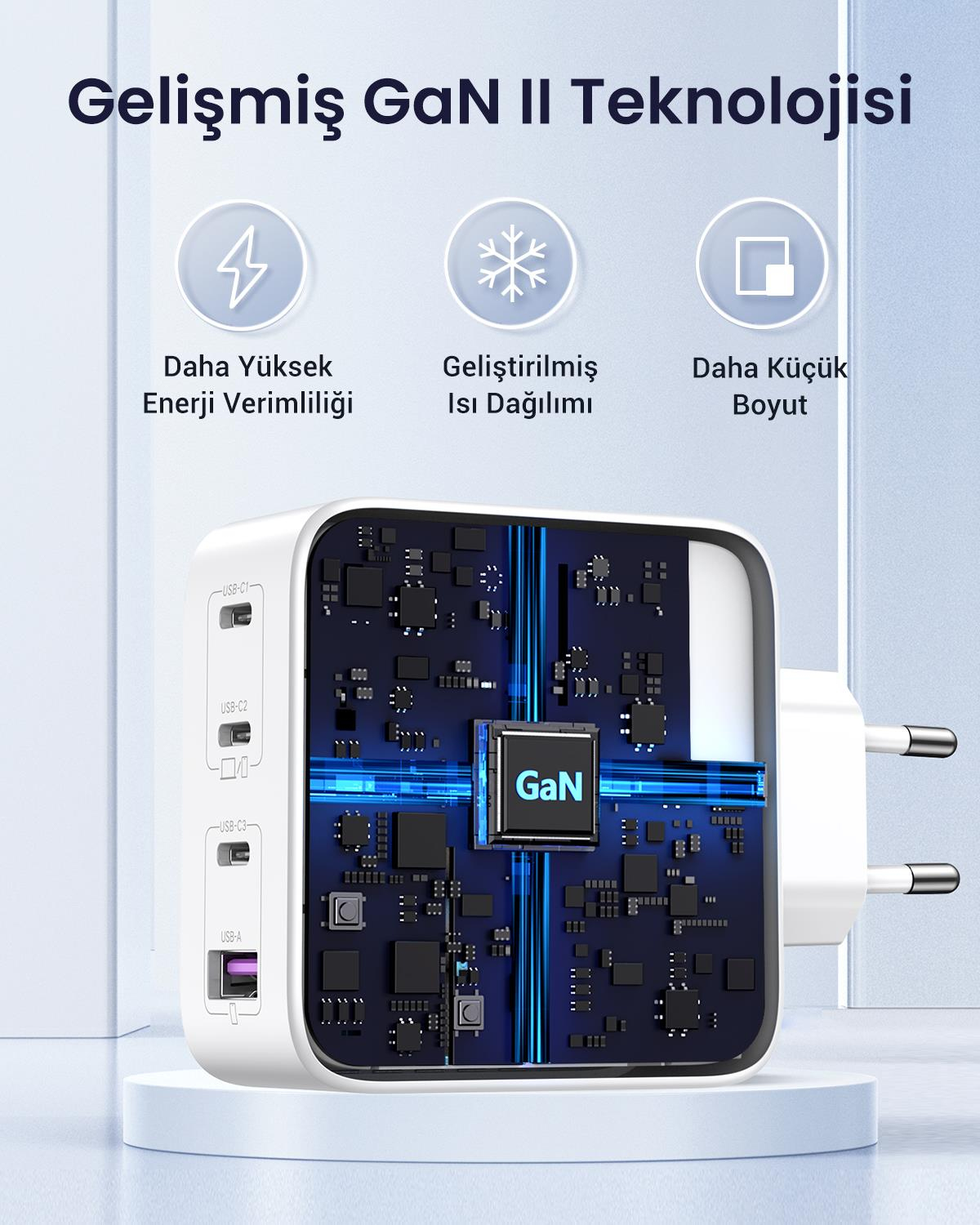 UGREEN Nexode GaN X 100W Hızlı Şarj Cihazı 4 Portl