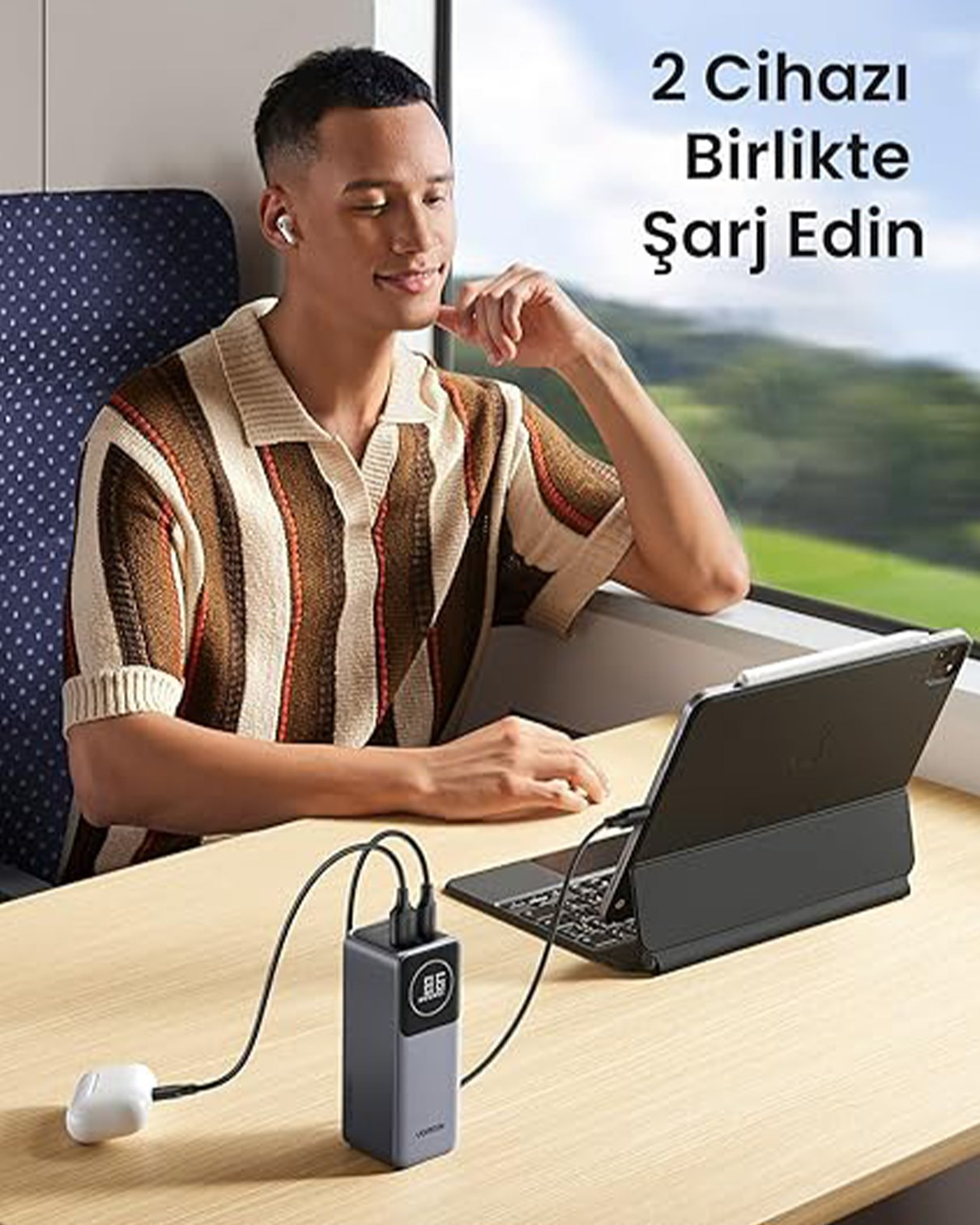 UGREEN Nexode Pro 12.000 mAh 100W Hızlı Şarj Powerbank, 1xUSB-C, 1xUSB-A, 35526B