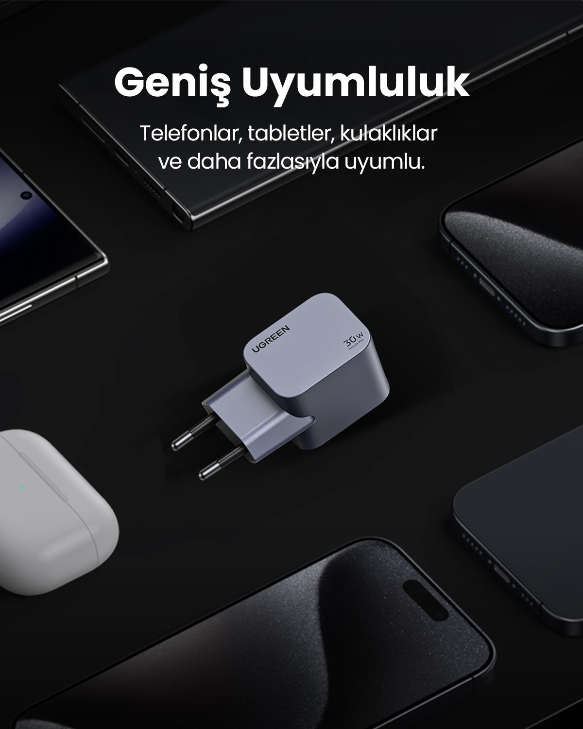 UGREEN Nexode Pro 30W GaN Şarj Cihazı Uzay Grisi