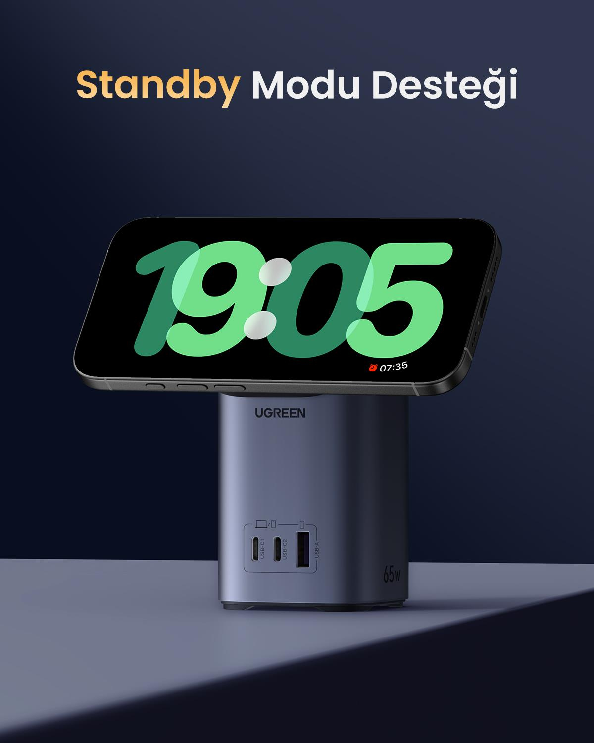 UGREEN Nexode Qi2 65W Standlı MagSafe Wireless Mas
