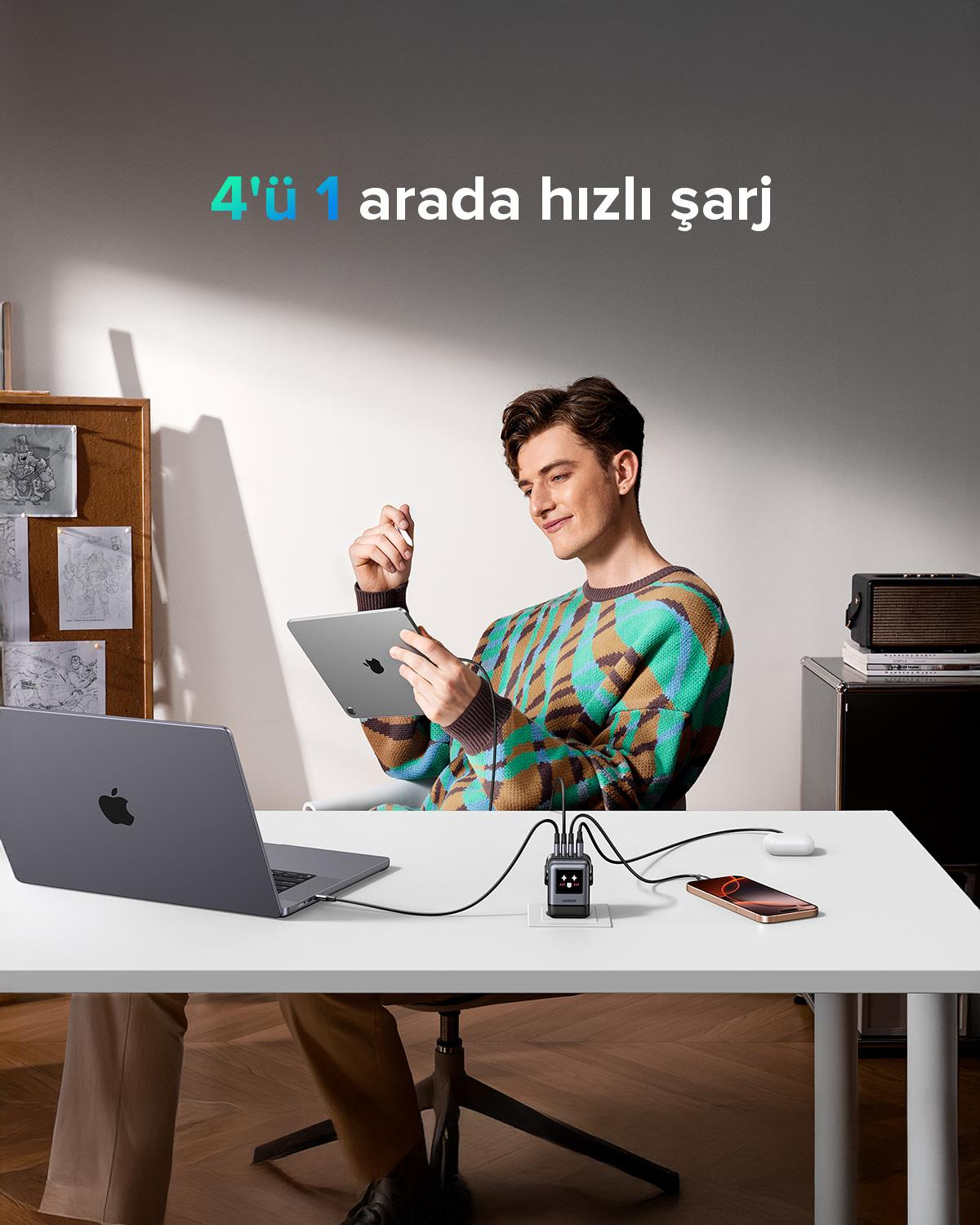 UGREEN Nexode Uno 100W Robot GaN Hızlı Şarj Cihazı