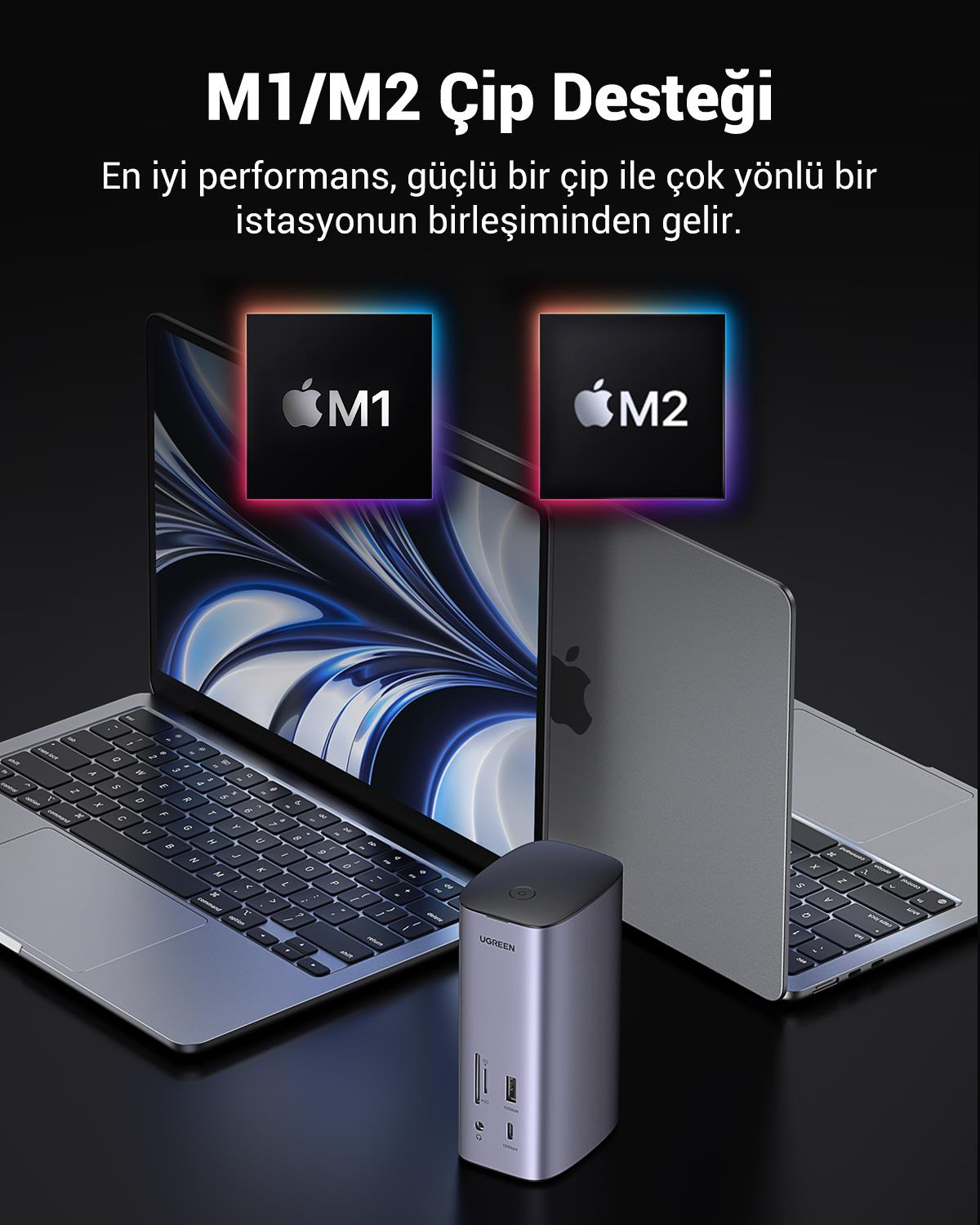 UGREEN Revedok 12-in-1 Type-C Giriş 1xDP 4K/60Hz,