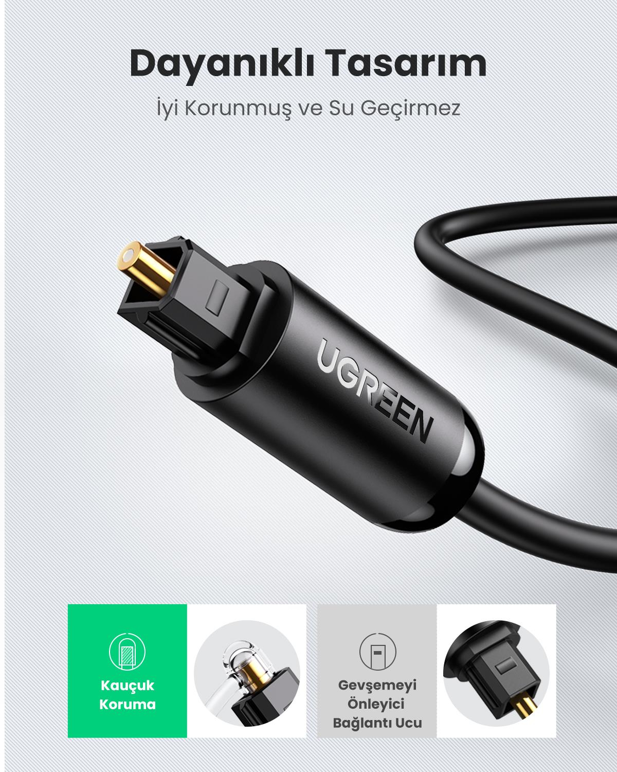 UGREEN Toslink Optical Audio Cable 1m (Black)