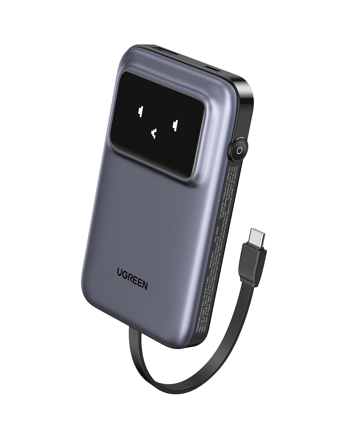 UGREEN Uno Dahili Kablolu 10.000 mAh 30W Powerbank