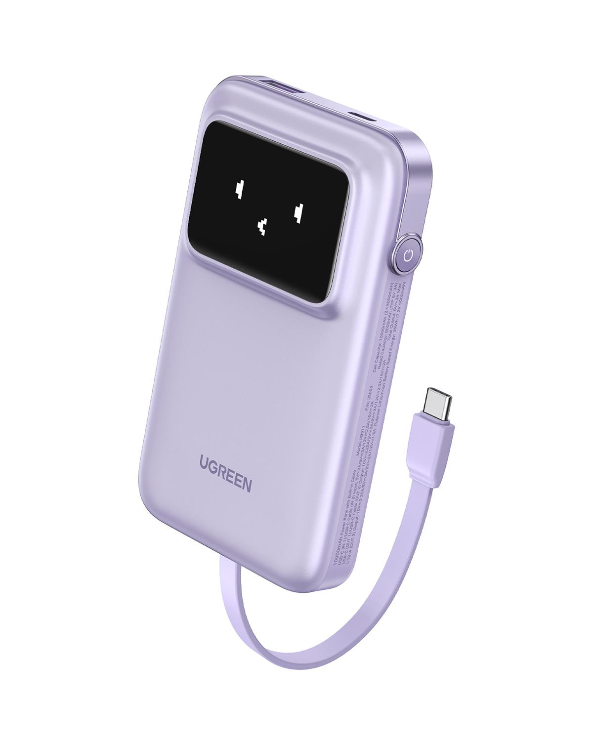 UGREEN Uno Kablolu 10.000 mAh 30W Powerbank, Mor