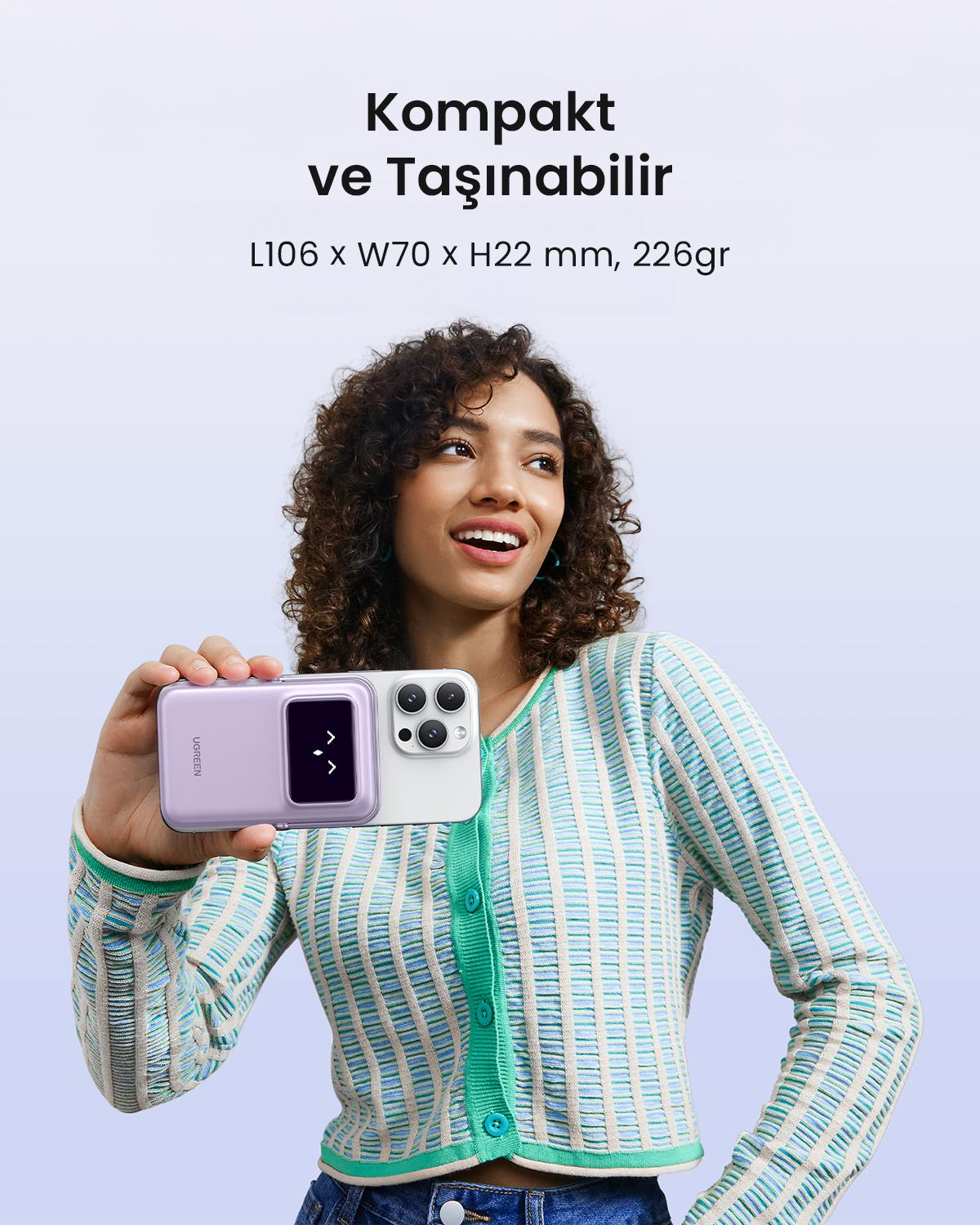 UGREEN Uno MagSafe Powerbank 10.000 mAh 20W, Mor