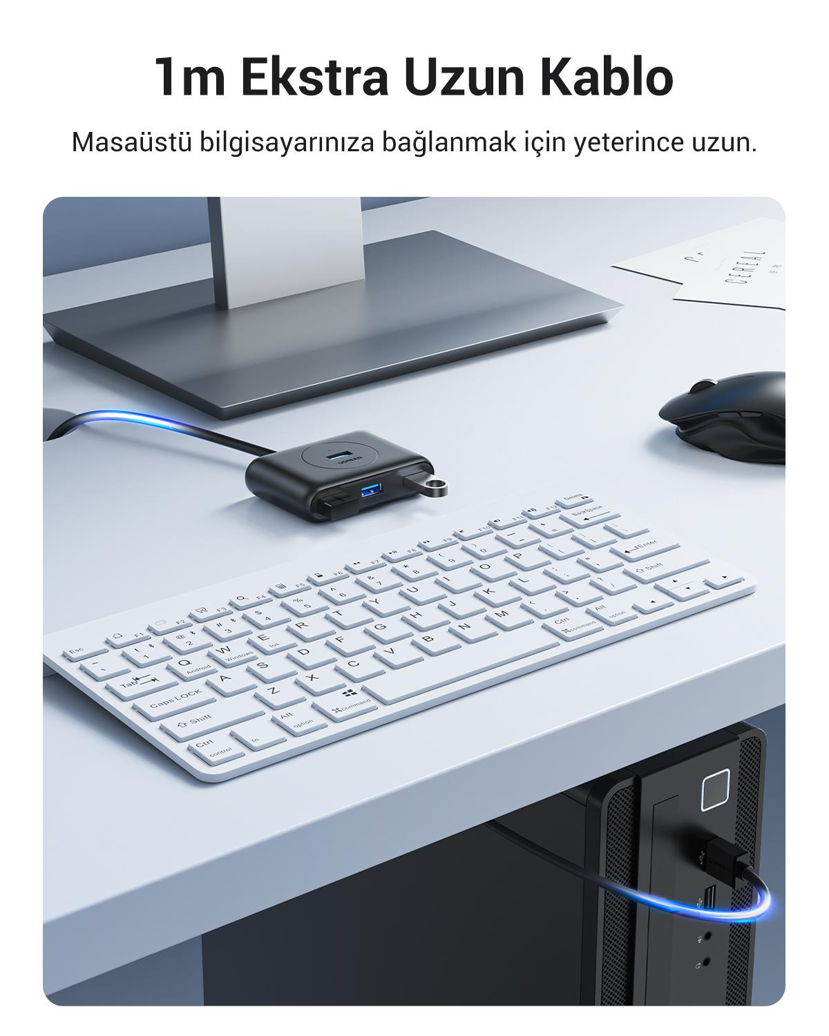 UGREEN USB 3.0 4 Portlu Hub Çoklayıcı 1 Metre, 202
