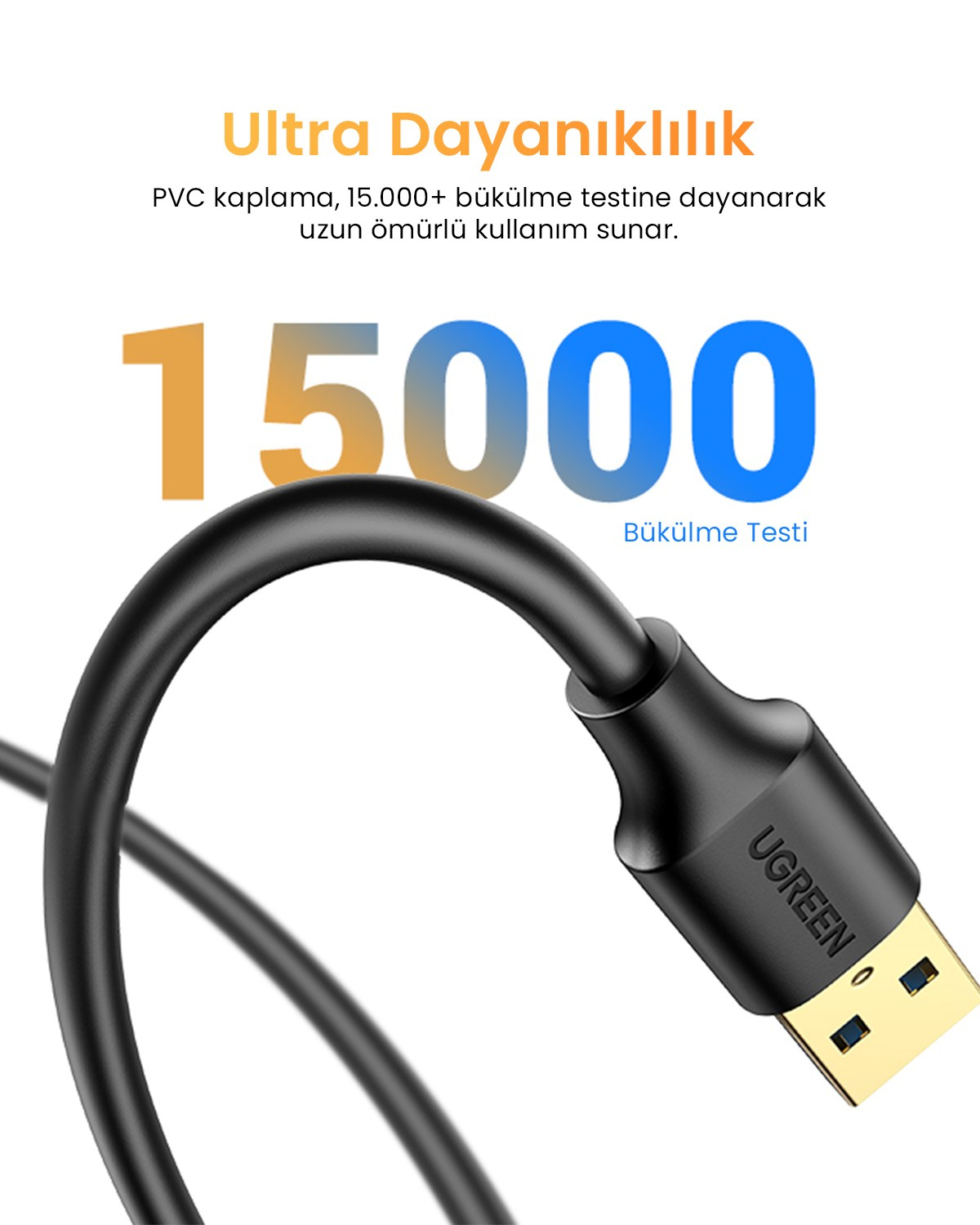 UGREEN USB 3.0 Uzatma Kablosu 2 Metre, Siyah, 10373