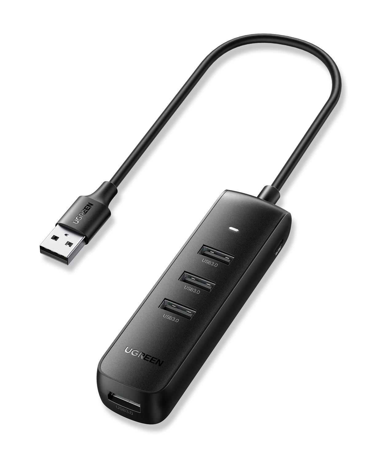 UGREEN USB 3.0 4-Port Hub 0.25m, Siyah