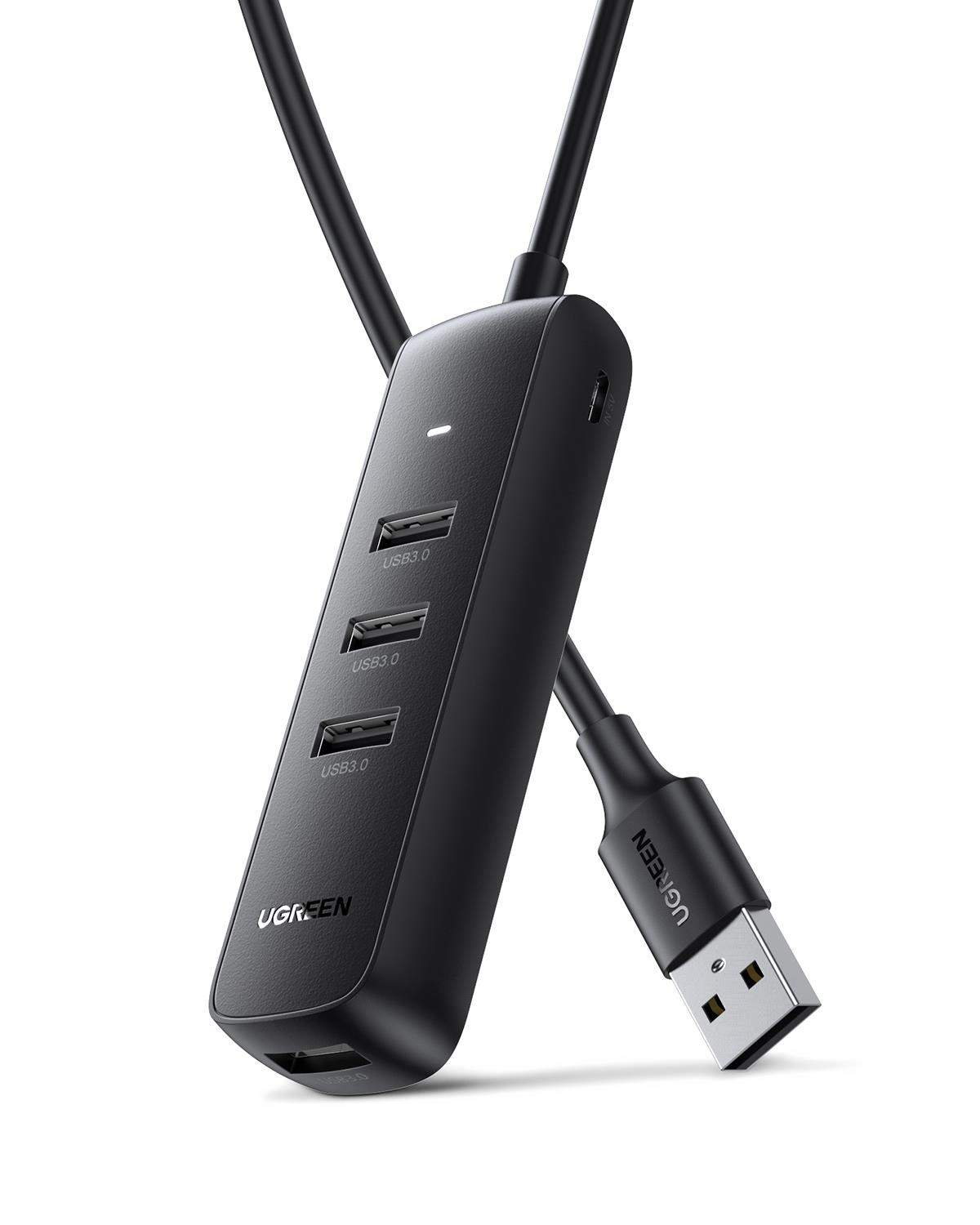 UGREEN USB 3.0 4-Port Hub 0.25m, Siyah