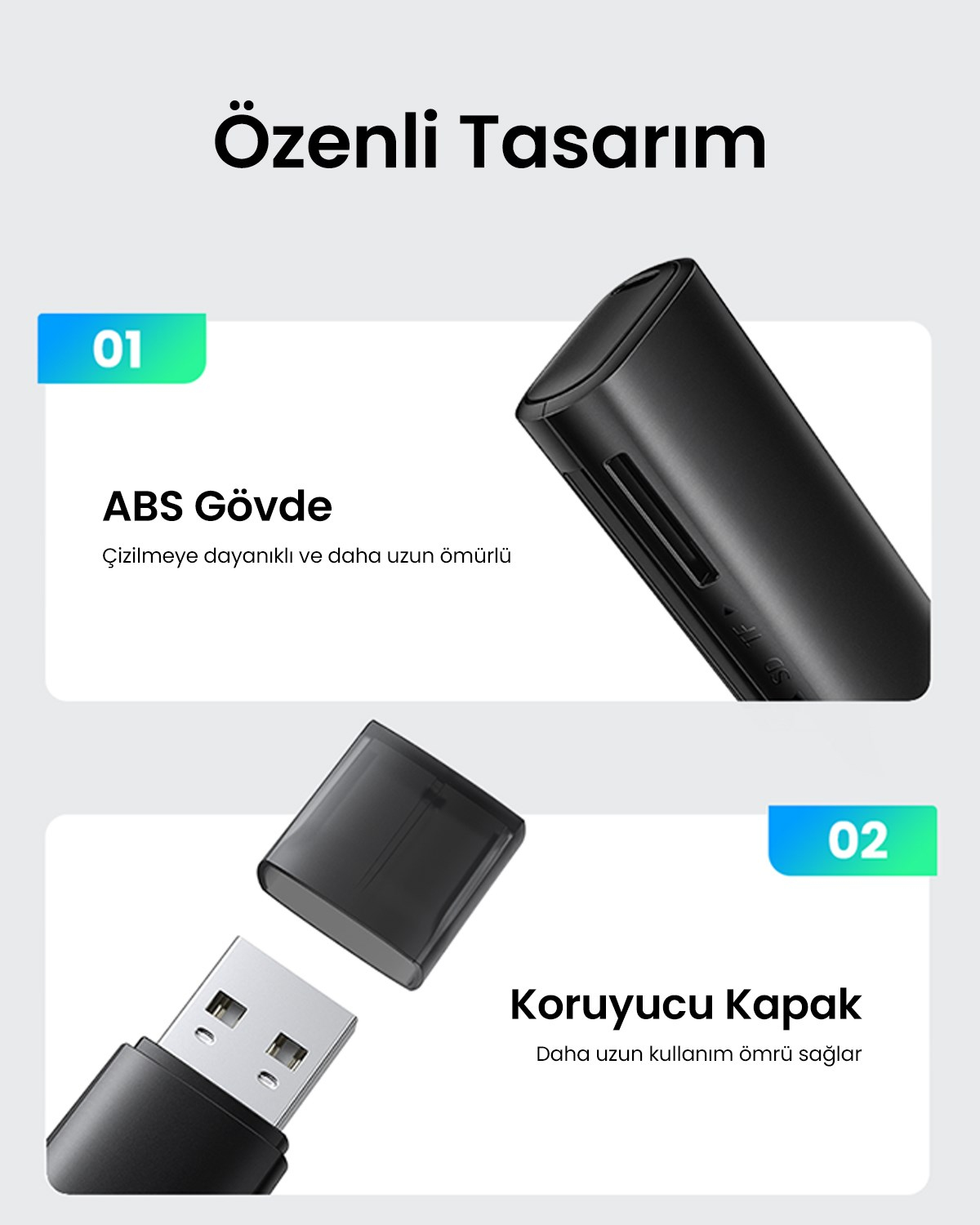 UGREEN USB-A 3.0 to SD, TF Kart Okuyucu, 60722