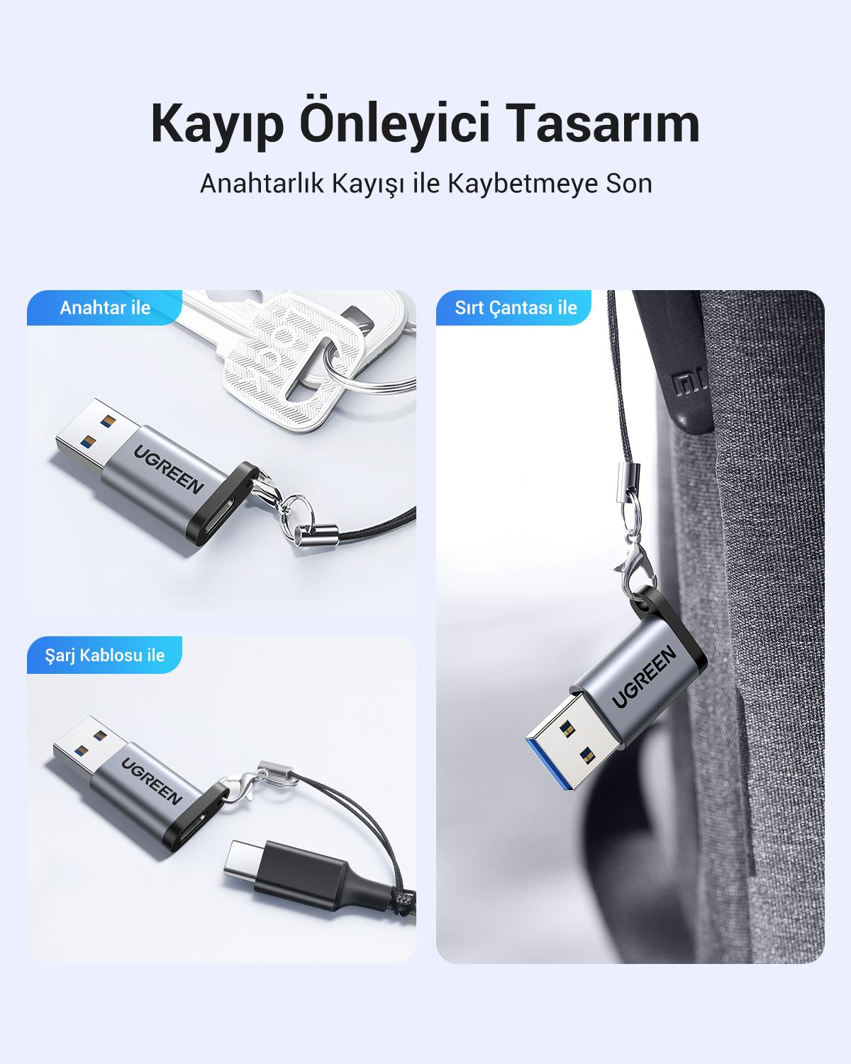 UGREEN USB-A 3.0 Male to USB-C Female 5 Gbps Dönüş