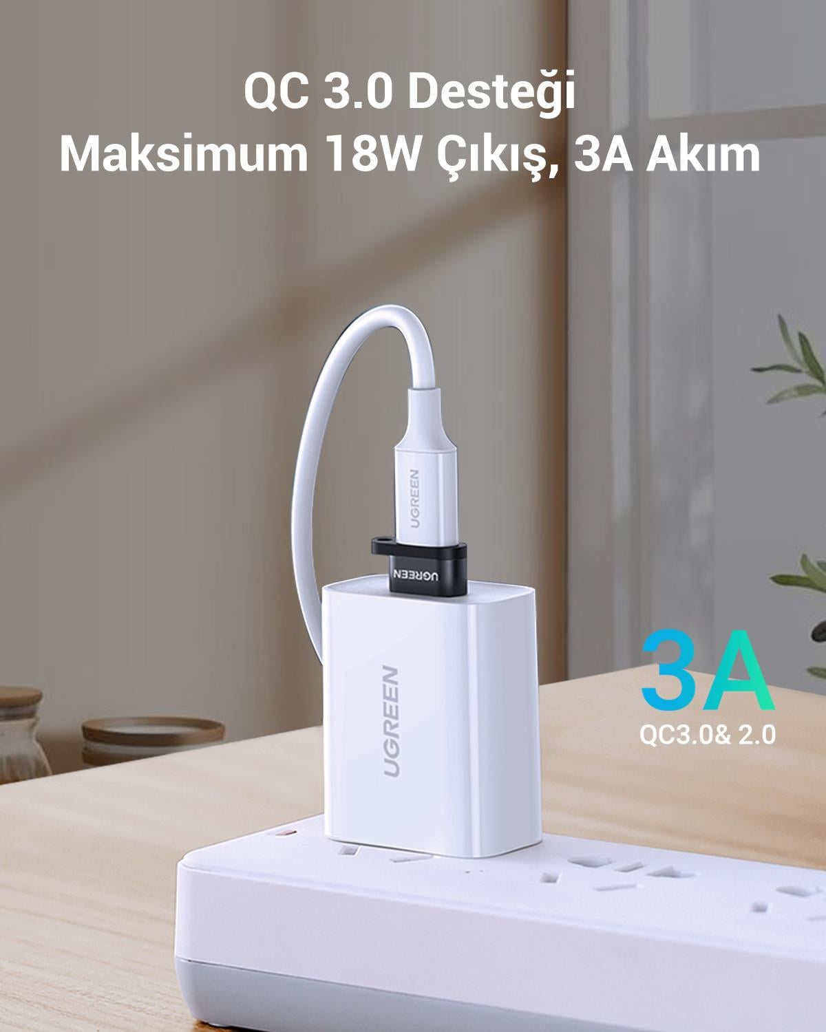 Ugreen USB-A Erkek to USB Type-C Dişi Çevirici Dön