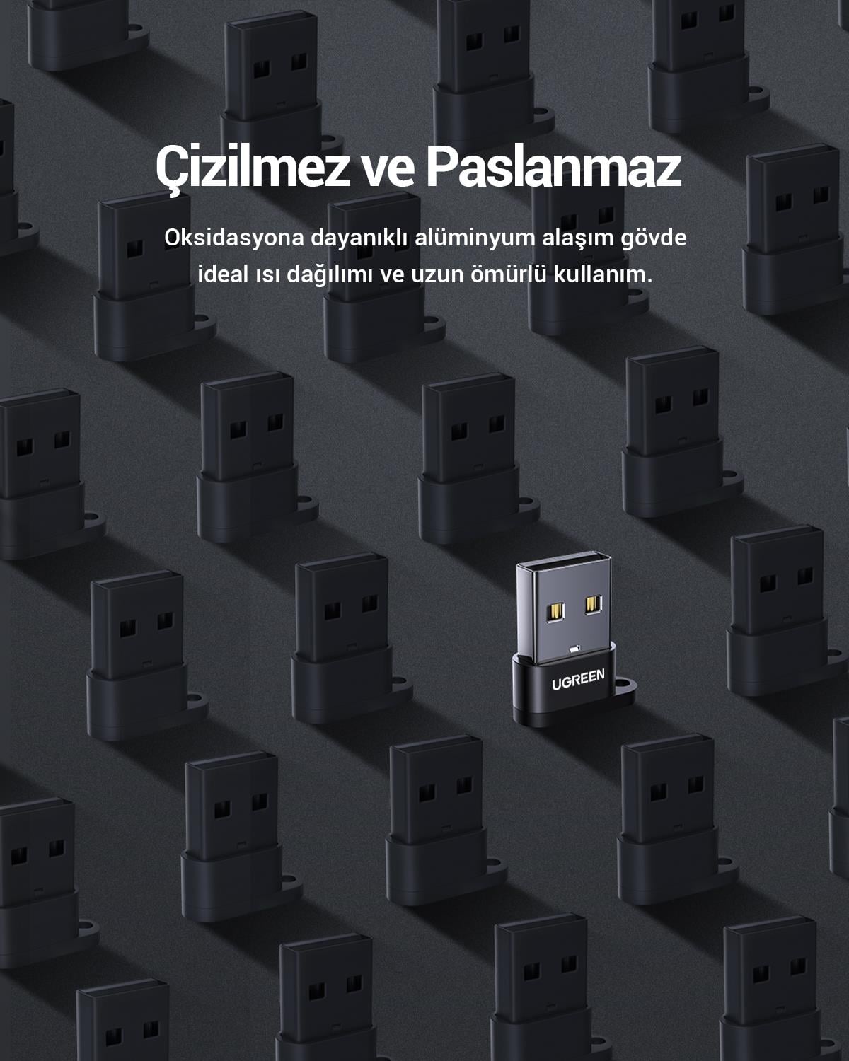 Ugreen USB-A Erkek to USB Type-C Dişi Çevirici Dön