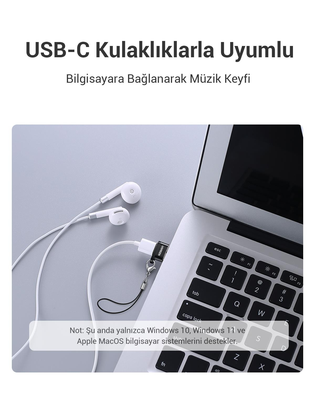 Ugreen USB-A Erkek to USB Type-C Dişi Çevirici Dön