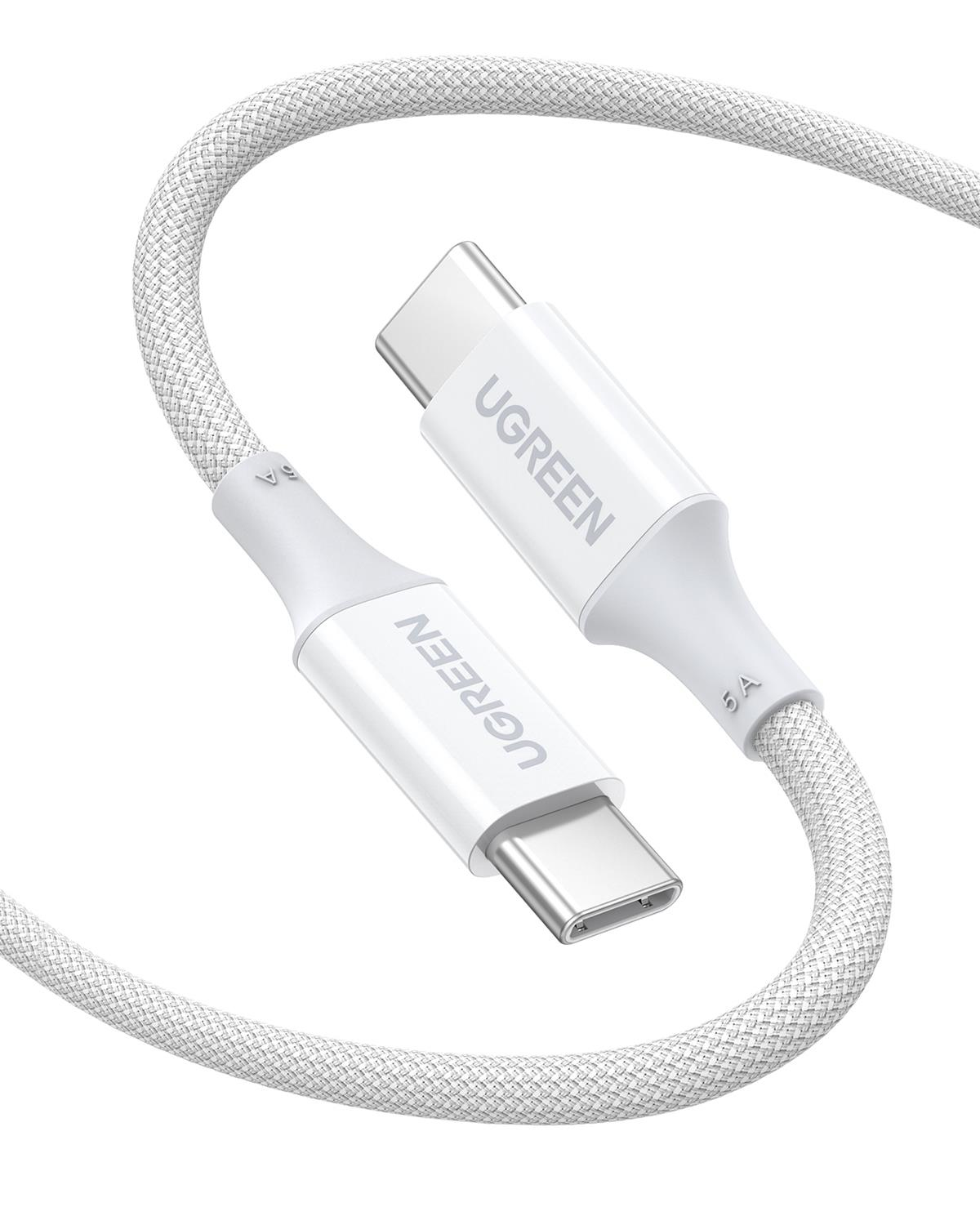UGREEN USB-C 100W 3A QC PD Şarj Kablosu, Beyaz