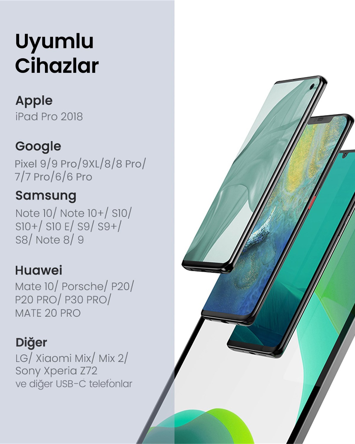 UGREEN USB-C to 2xUSB-C Kulaklık ve Şarj Adaptörü, 60165