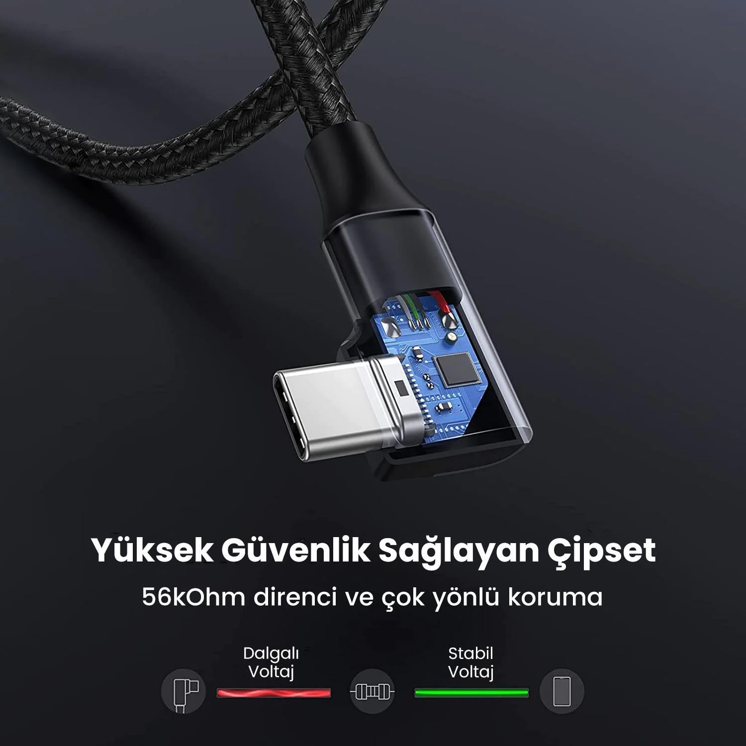 UGREEN USB-C to USB-A 3A QC 90 Derece USB 3.0 Hızl