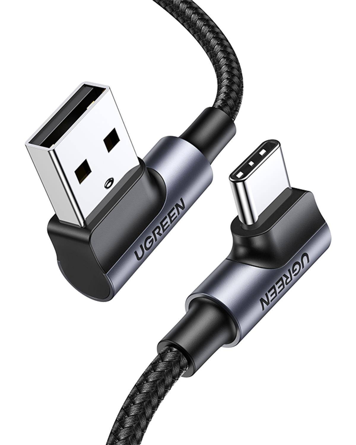 UGREEN USB-C to USB-A 3A QC 90 Derece Hızlı Şarj K