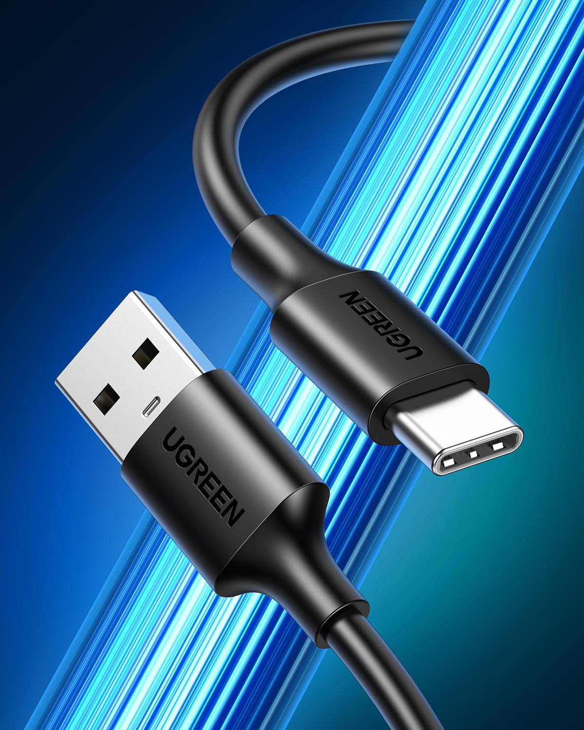 UGREEN USB-C to USB-A Şarj Kablosu, 1M, Siyah