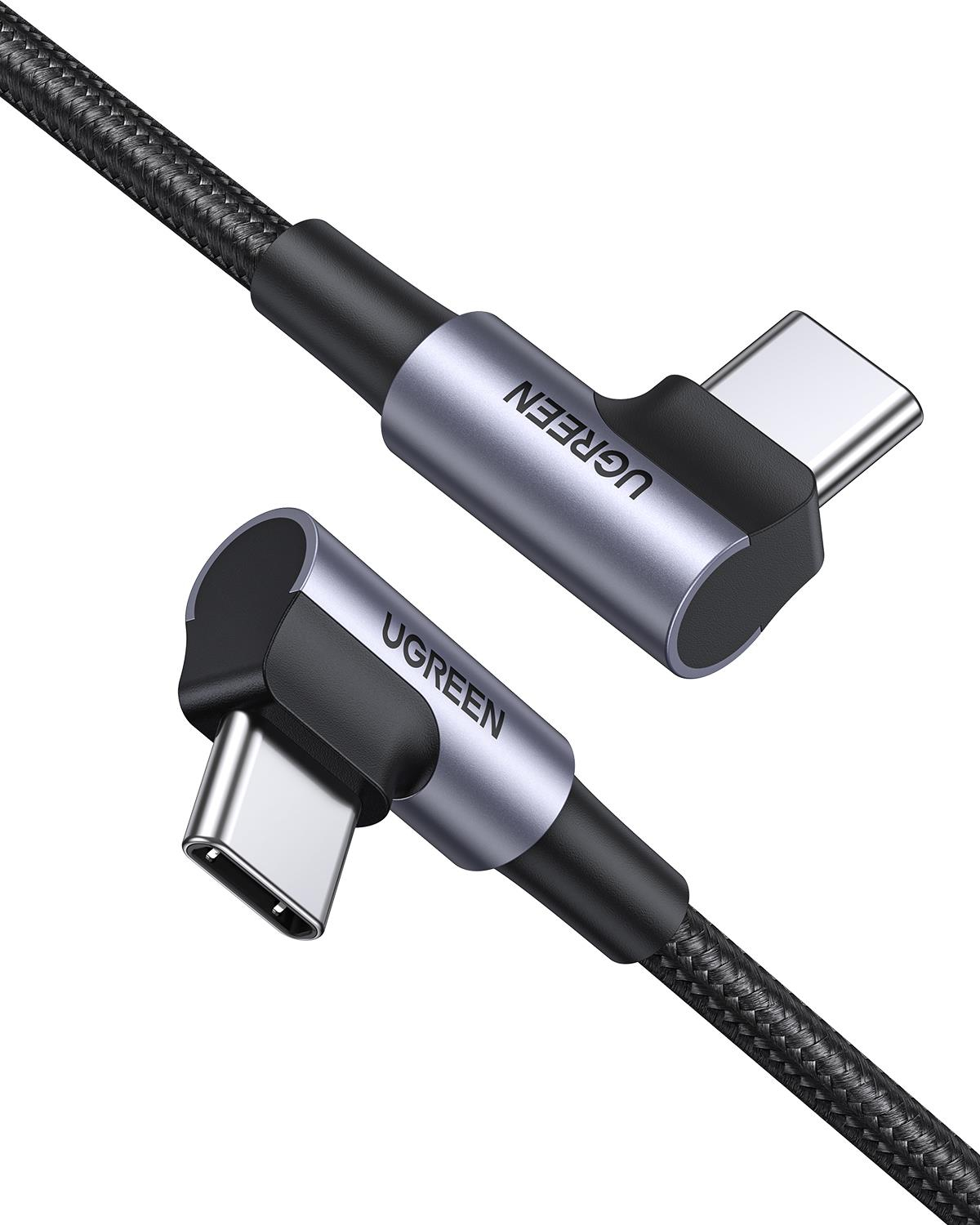 UGREEN USB-C to USB-C 90 Derece Şarj Kablosu, 2M