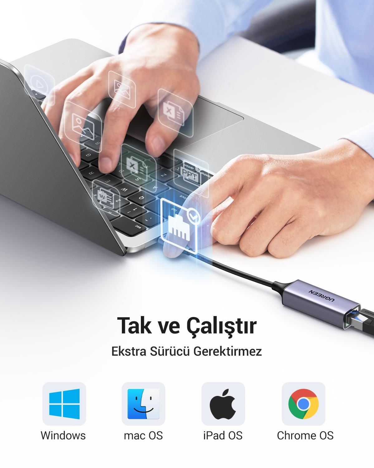 UGREEN USB Type-C to Ethernet RJ45 Dnüştürücü Adap