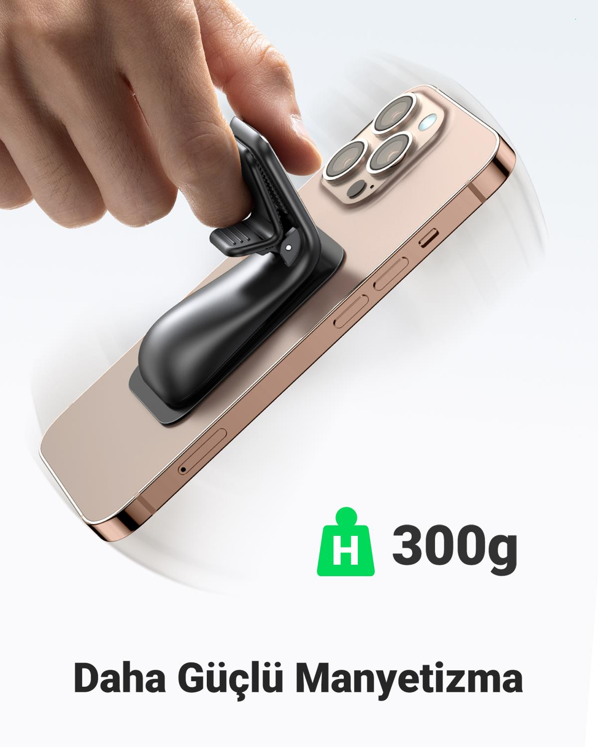 UGREEN Uzun Manyetik  Araç İçi Telefon Tutucu, Siy