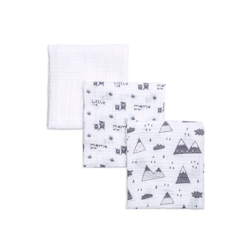 3 lü Muslin Battaniye - Mountains - 75x110