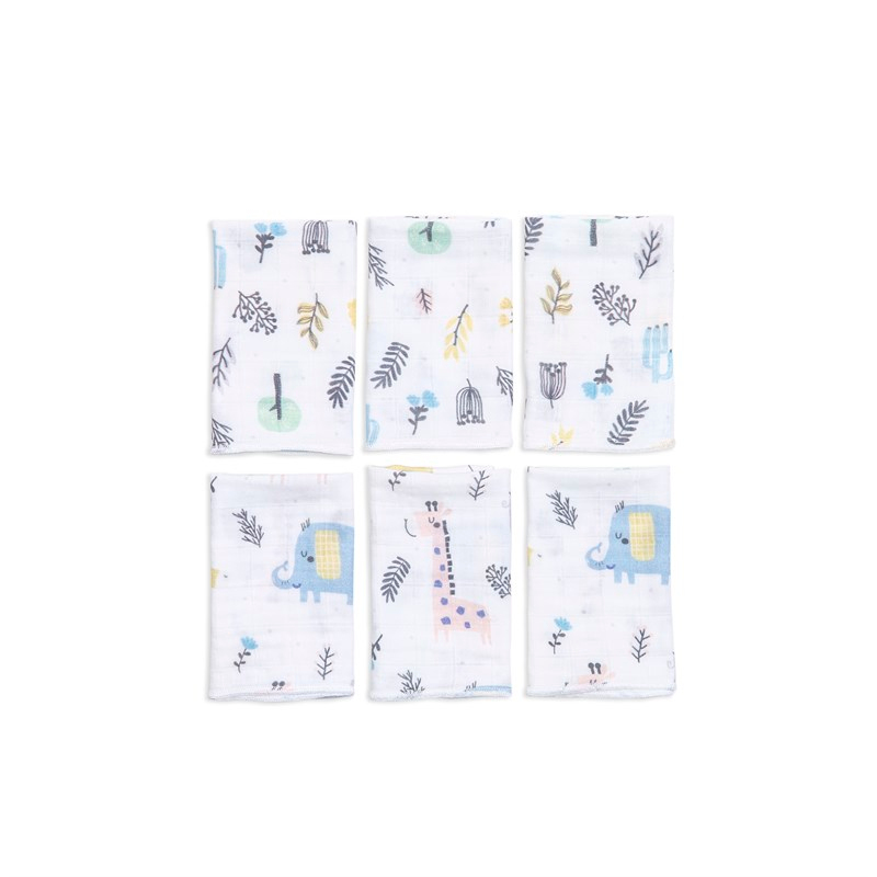 6'Lı Muslin Ağız Bezi - Safari - 30x30