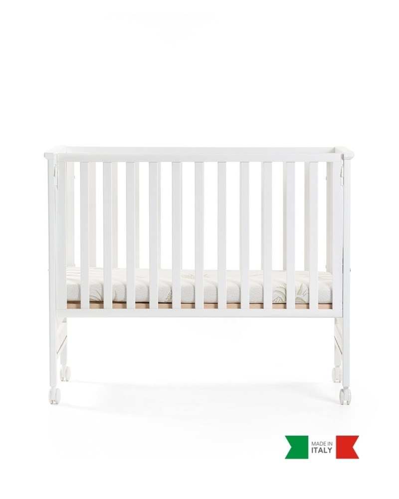 Ahşap Anne Yanı Bebek Beşiği İç Yataklı Contact Beyaz 62.5 x 117 cm