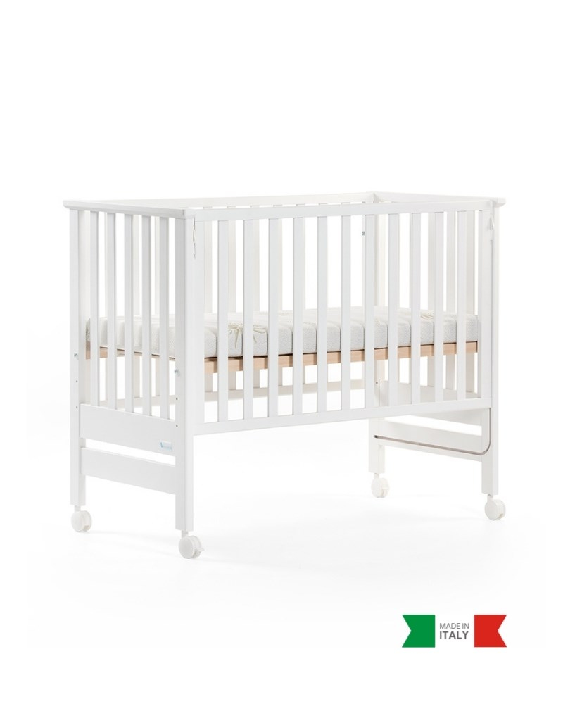 Ahşap Anne Yanı Bebek Beşiği İç Yataklı Contact Beyaz 62.5 x 117 cm