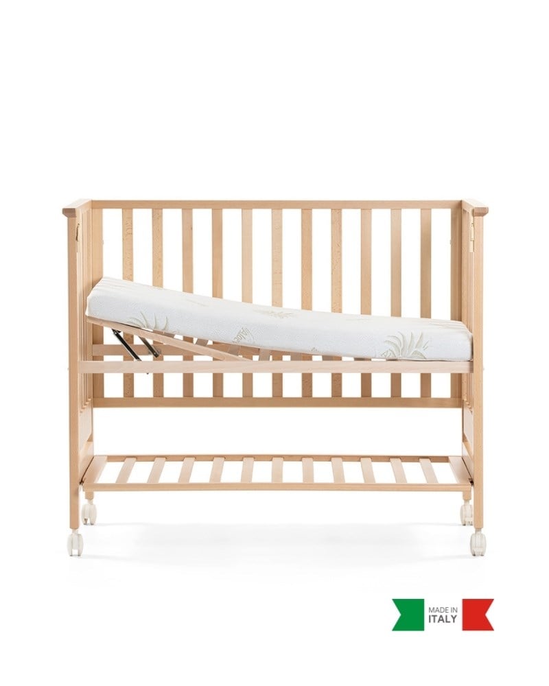 Ahşap Anne Yanı Bebek Beşiği İç Yataklı Contact Naturel 62.5 x 117 cm