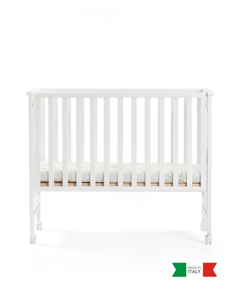 Ahşap Anne Yanı Bebek Beşiği İç Yataklı Contact Beyaz 62.5 x 117 cm