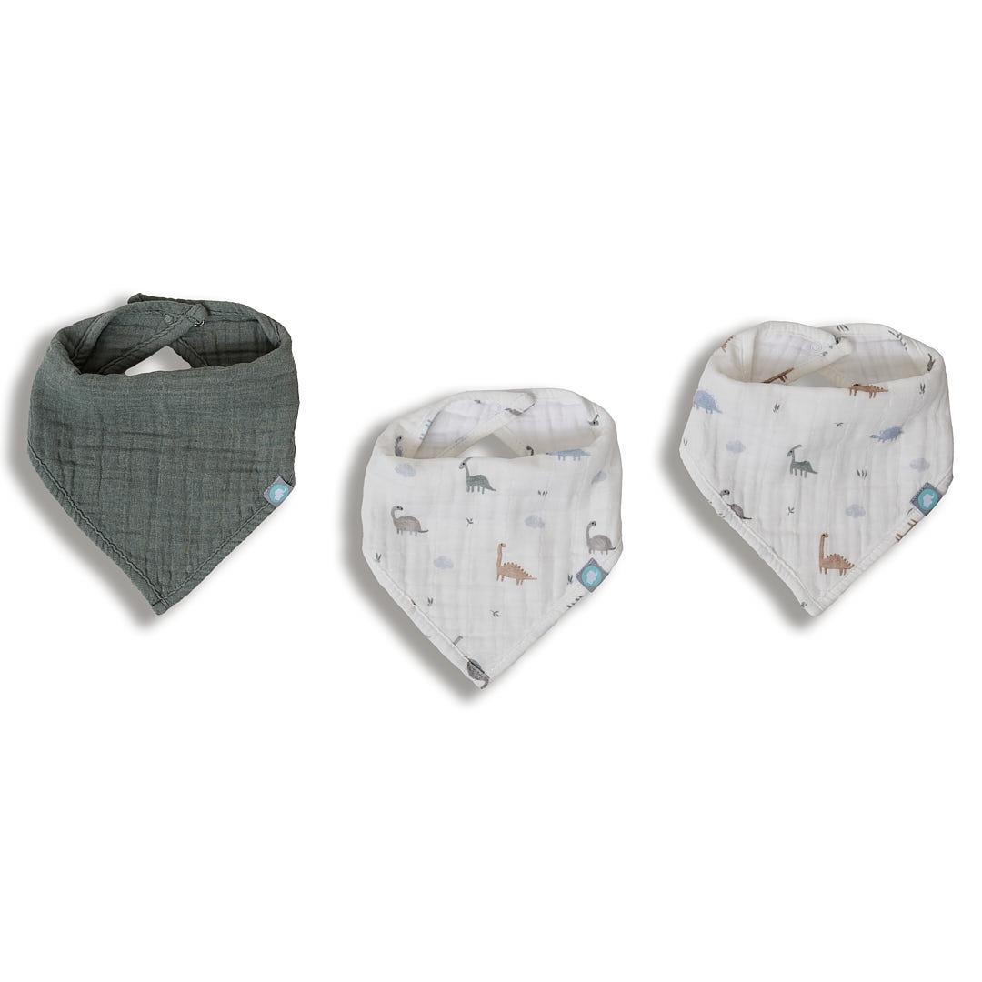 Bandana Seti / 3 parça - Dinosaurus - Yeşil - 0-1 Yaş