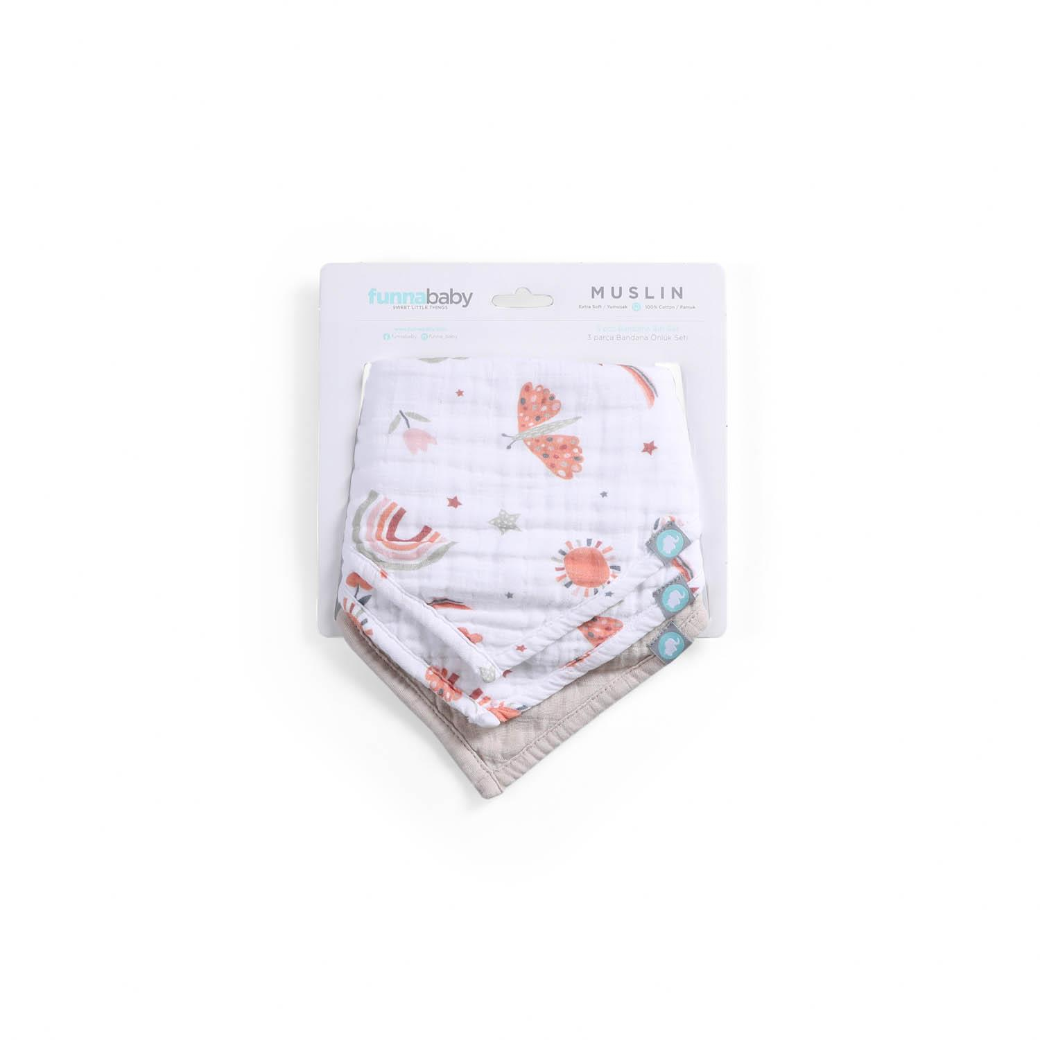 Bandana Seti / 3 parça - Sunny - Bej - 0-1 Yaş