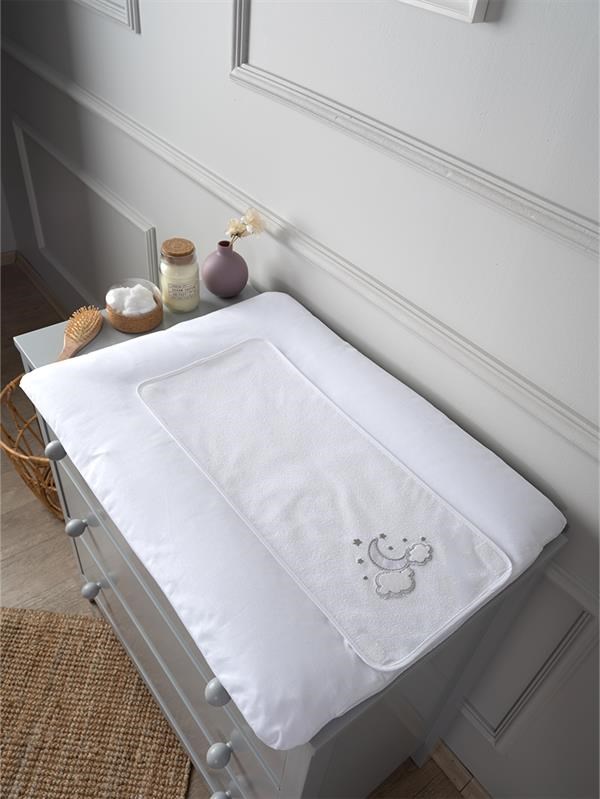 Bebek Altaçma Minderi Kılıflı Luna Chic Beyaz 50 x 70 cm