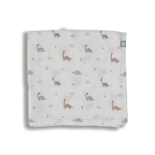 Bebek Battaniyesi Müslin Dinosaurus Yeşil 120 x 120 cm