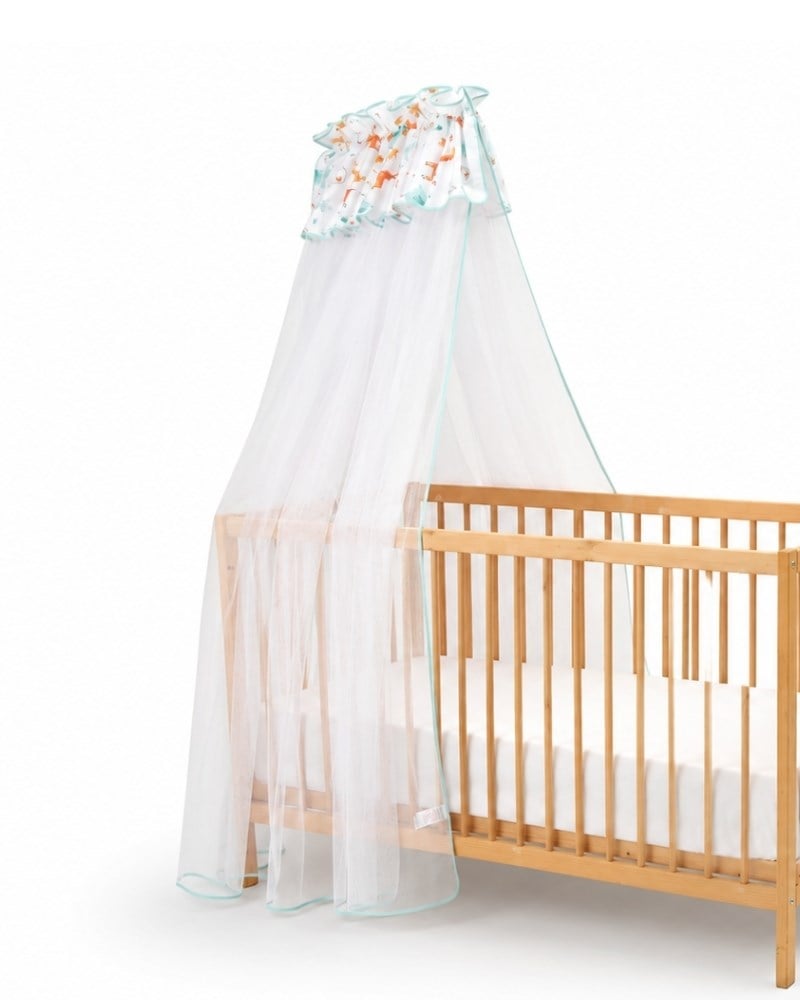 Bebek Cibinliği Tülü Paris Giraffe Mavi 6 mt.