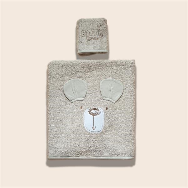 Bebek Havlu Seti 2'li Bath Time Bej 70 x 120 cm
