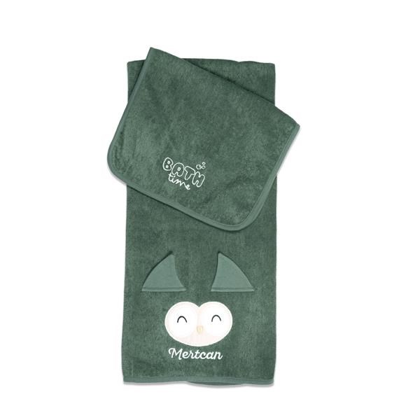 Bebek Havlu Seti 2'li Bath Time Yeşil 70 x 120 cm