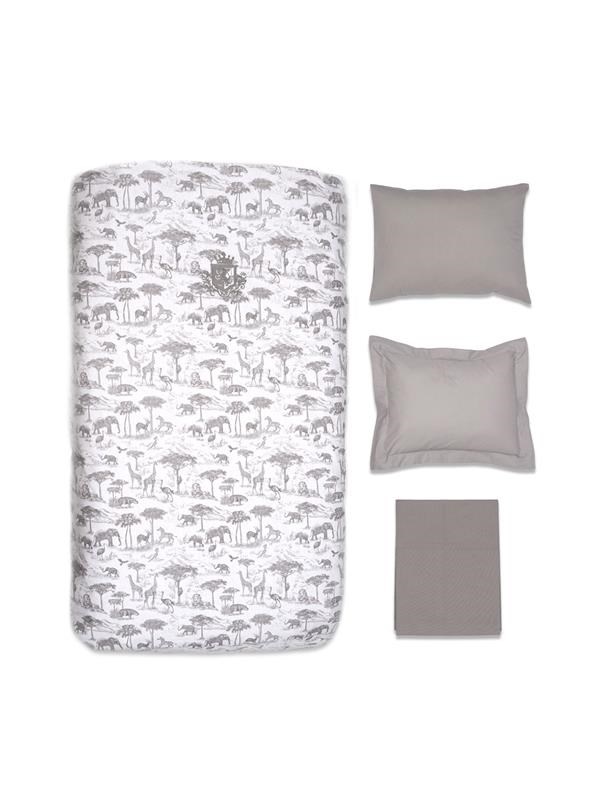 Bebek Nevresim Takımı 4'lü Safari Gri 100 x 150 cm